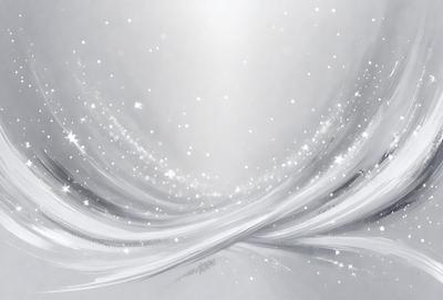 The primary subject of the image is a white, swirling, and sparkling pattern. The setting is a white background, which creates a clean and minimalist appearance. The visual style is a combination of digital art and illustration, as the pattern is created using a combination of brush strokes and digital effects. The colors and mood of the image are predominantly white, giving it a clean, fresh, and serene atmosphere.